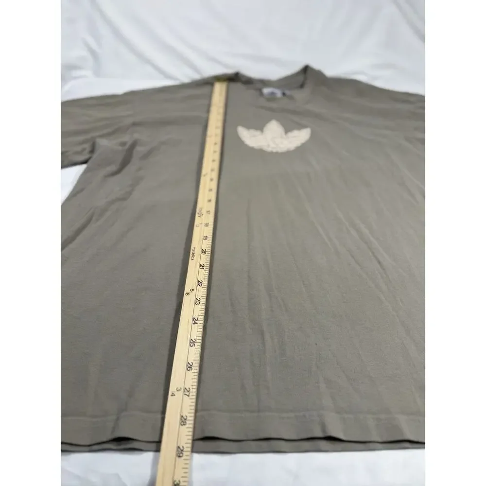 Adidas Originals Trefoil Logo Graphic T-Shirt Mens 2XL Tan Beige Short Sleeve